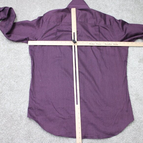 David Donahue Shirt Mens Large Purple 100% Cotton Long Sleeve Button Down - Picture 11 of 14